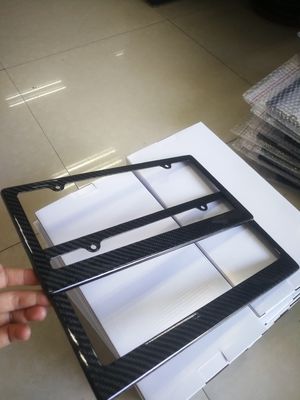 カスタム カーボンファイバー ナンバープレート フレーム 白 黒 ツイル 輝く 高級 カスタム 32*16